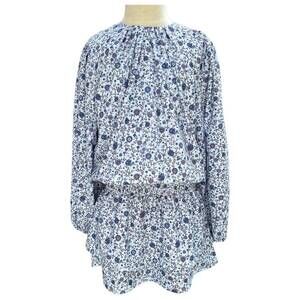 NEW PLEAT girls ruby dress in forget me nots blue